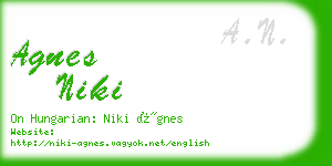 agnes niki business card